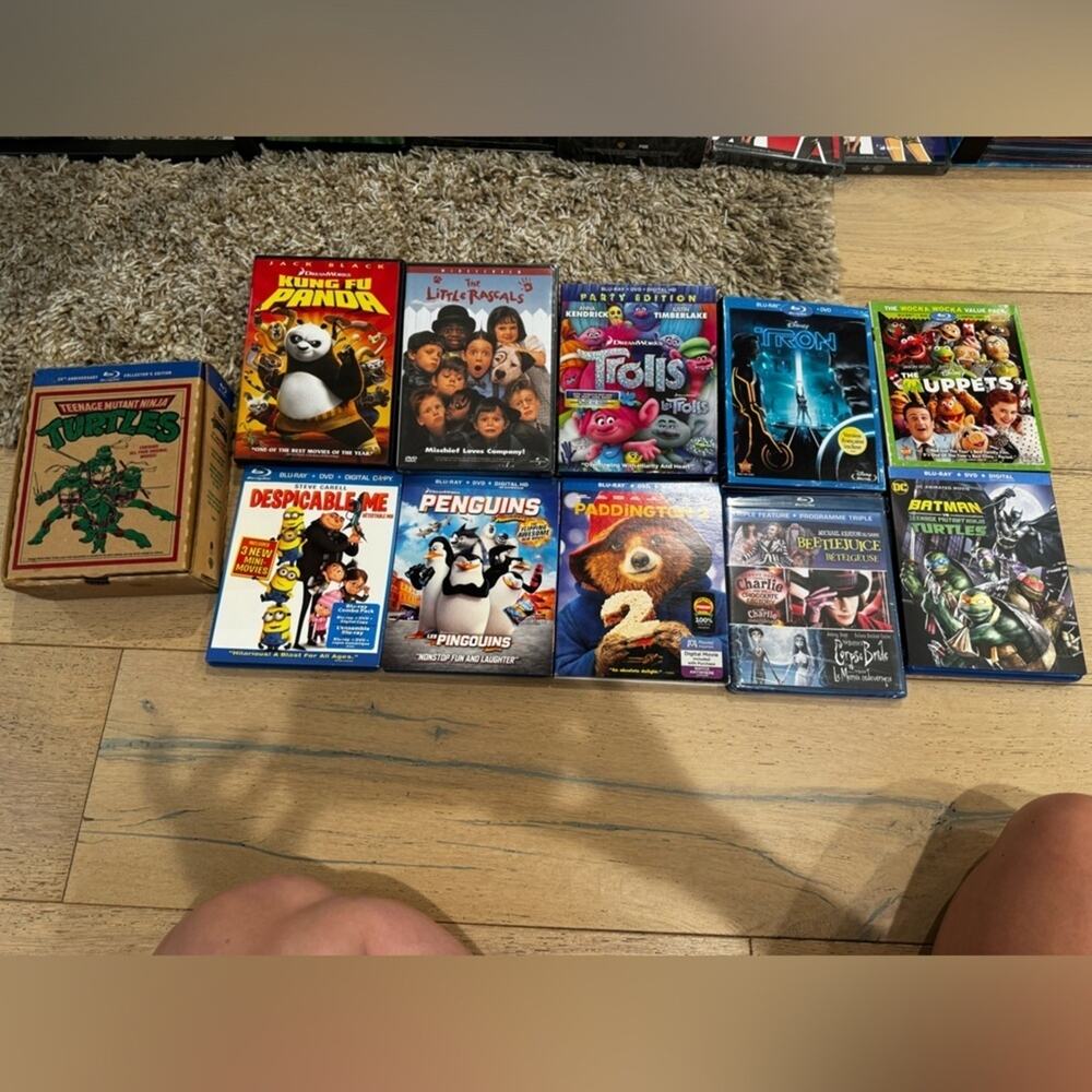 family kids movies dvd  blu ray Despicable Me trolls Beetlejuice ninja Turtles
